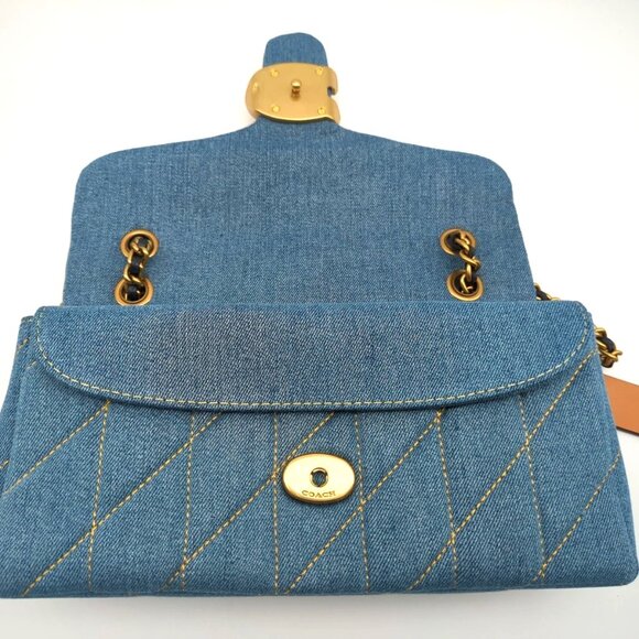 Coach Quilted Tabby 26 Medium Denim Shoulder Bag - Picture 8 of 8